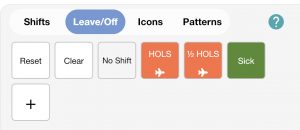 Shifts picker with leave options